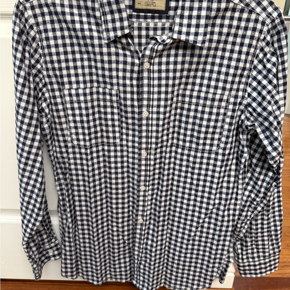 J. Crew Blue and White Casual Button Down Shirt